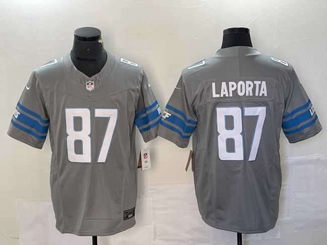 Men%27s Detroit Lions #87 Sam LaPorta Gray 2023 F.U.S.E. Vapor Untouchable Limited Football Stitched Jersey